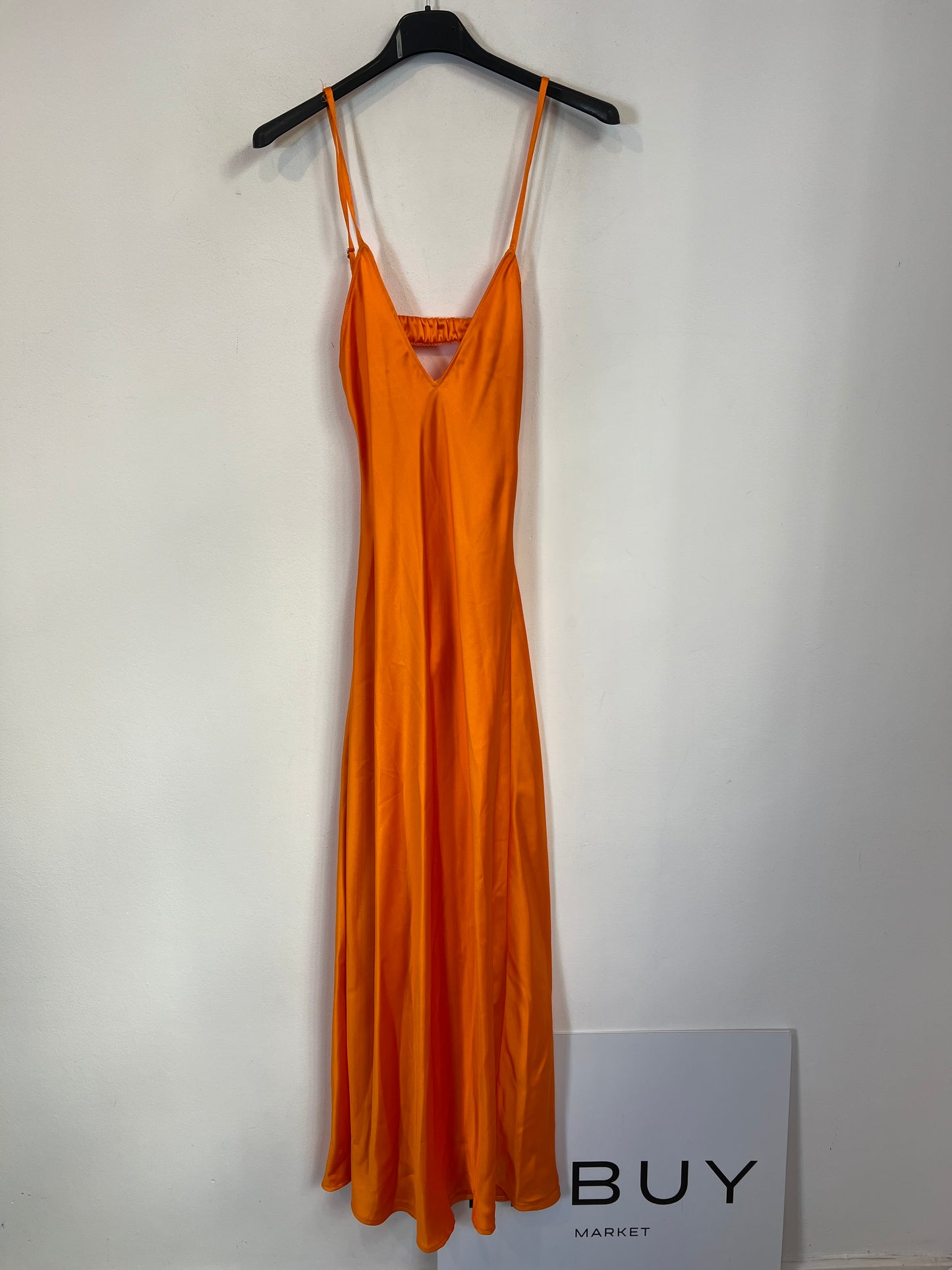 ZARA. Vestido lencero naranja T.s
