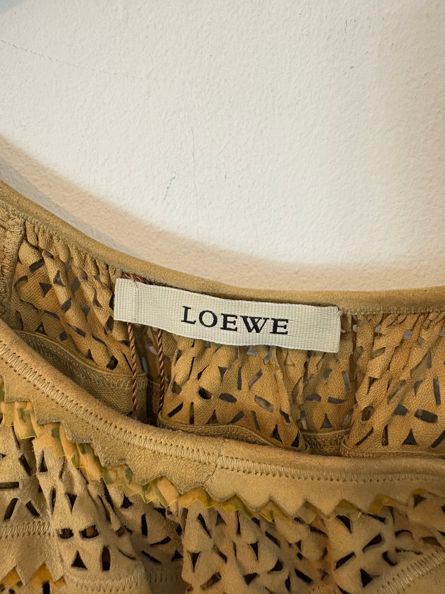 LOEWE. Leather top with neckline detail. Size 36