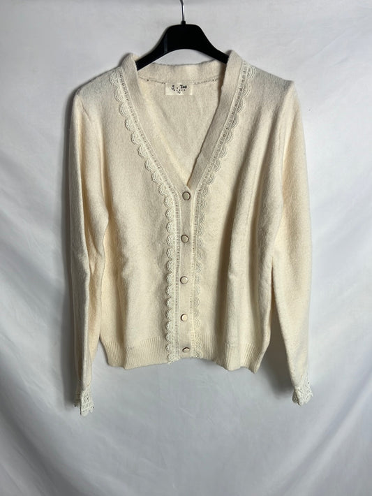 Y. TWO. Rebeca beige claro detalles. TU (s/m)