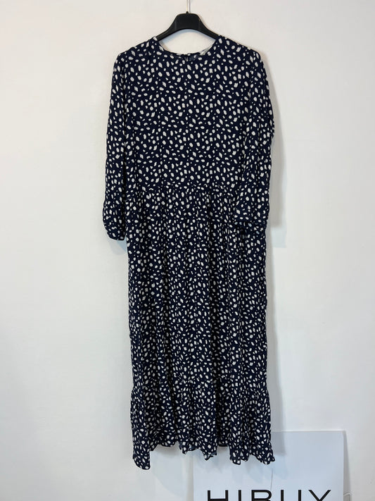 ZARA. Vestido midi azul fluido. T XS (S)
