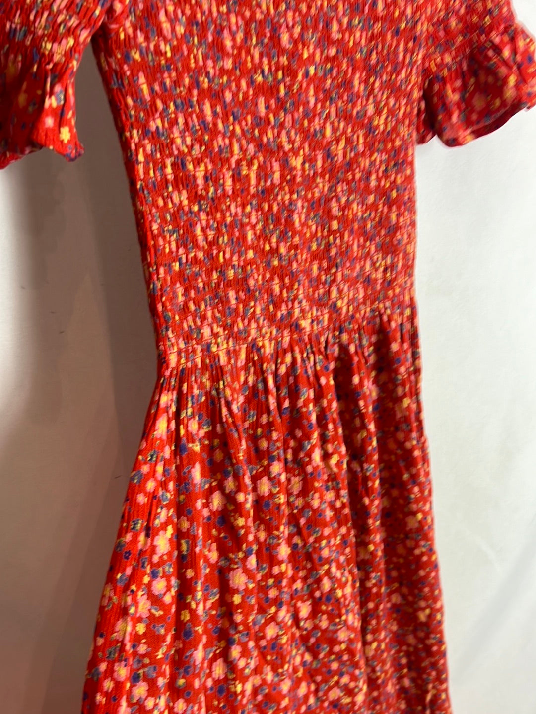 MBYM. Red honeycomb midi dress. S XS