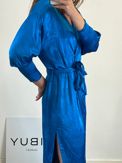 H&amp;M. Turquoise printed midi/kimono dress. TS