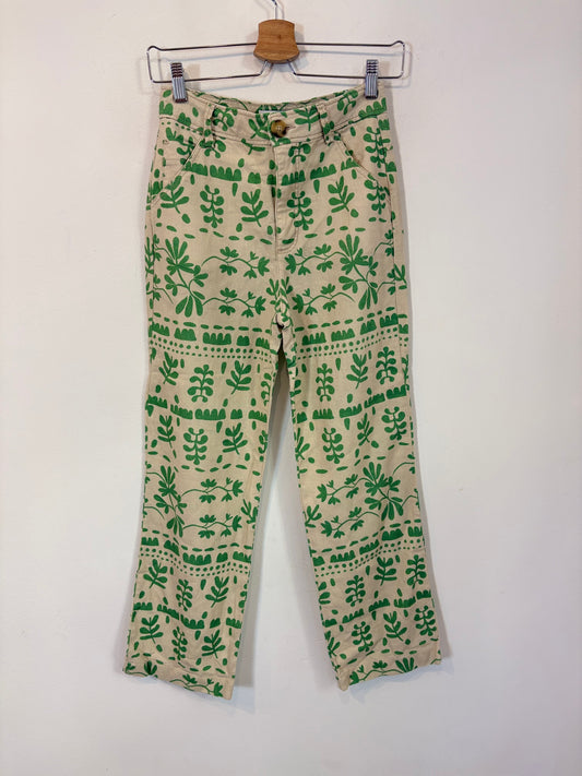 ZARA. Pantalón estampado con lino