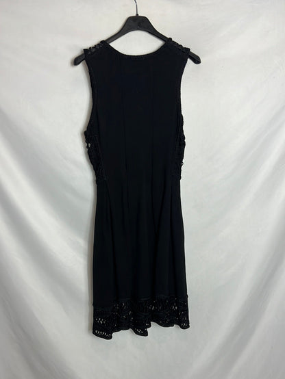 MAJE. Double-textured black dress. Size 2(M)