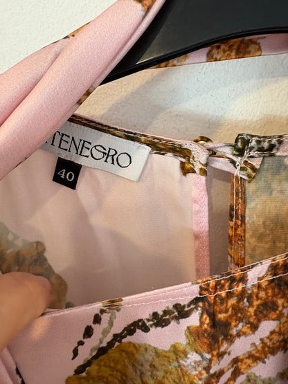 MONTENEGRO. Vestido largo estampado lazada