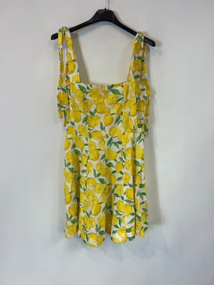ZARA. Vestido estampado limones. T S