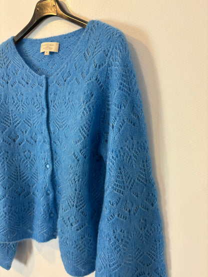 SÉZANE. Chaqueta punto calado azul claro