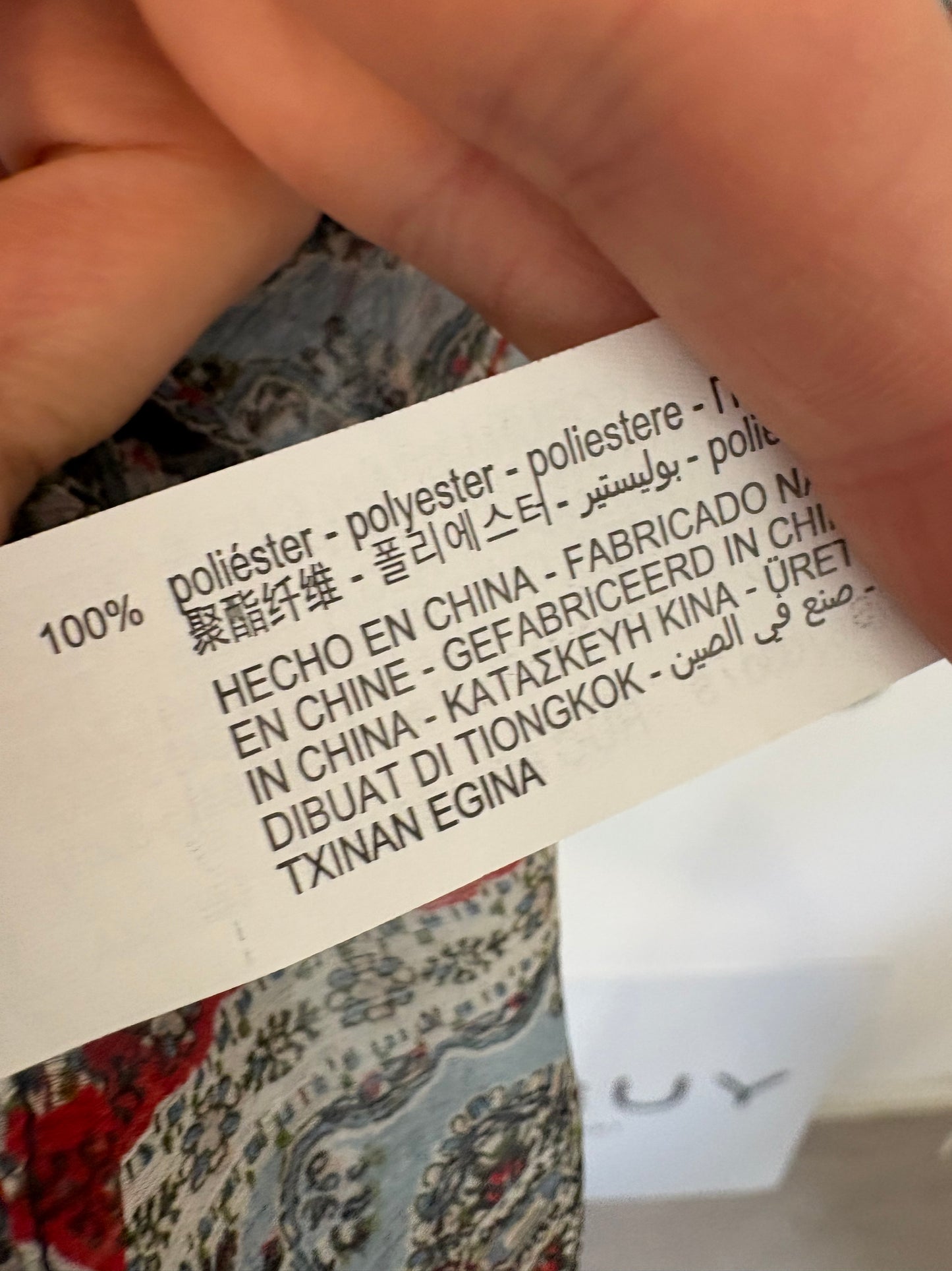 ZARA. Flowy blue printed blouse. TS