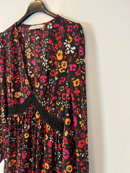 RUSTTYDUSTTY. Vestido largo estampado detalle croché. T S