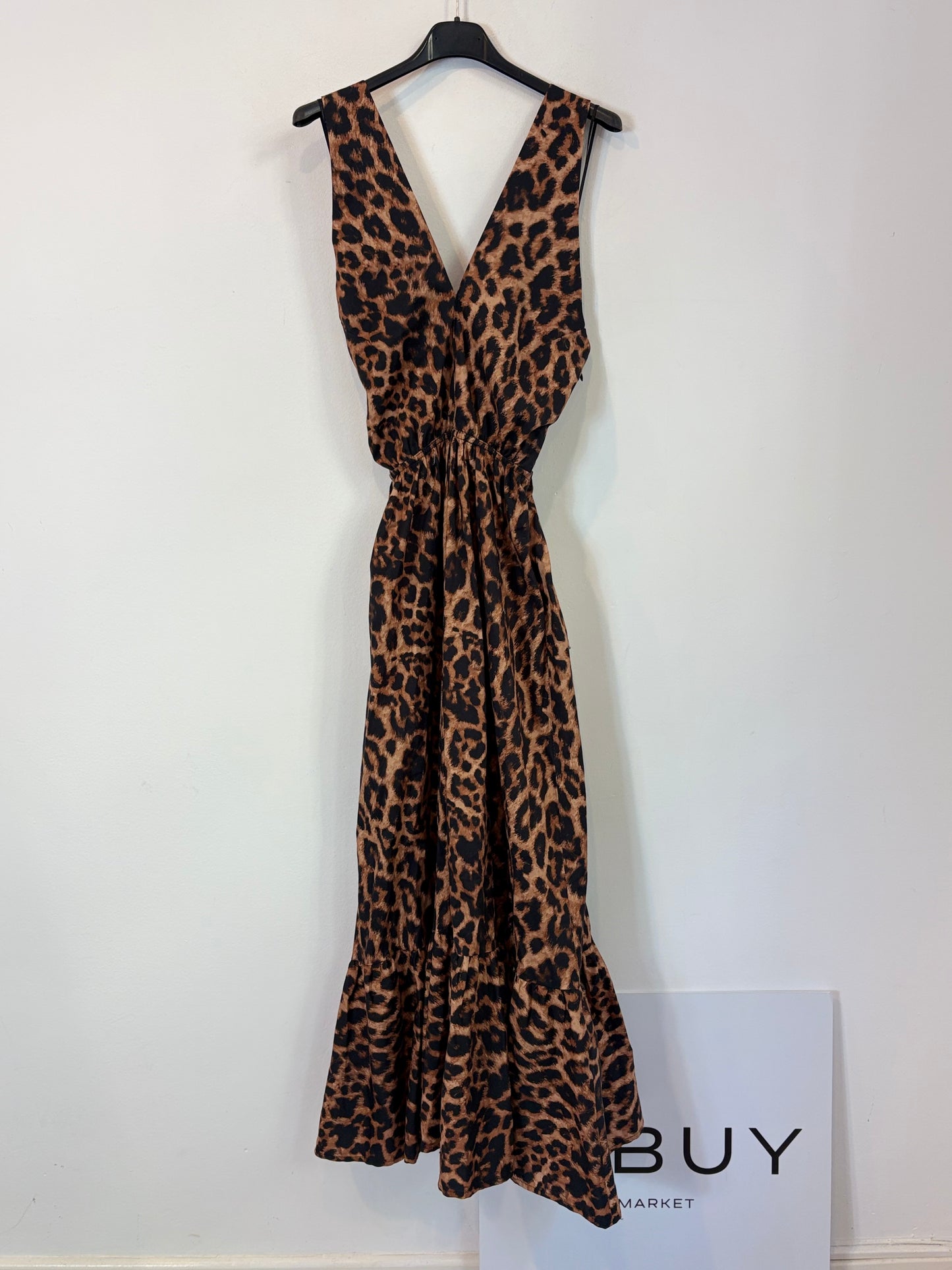 ESPECIA. Vestido largo animal print. T XS