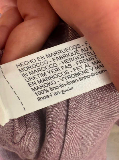 MASSIMO DUTTI. Vestido corto lino volante