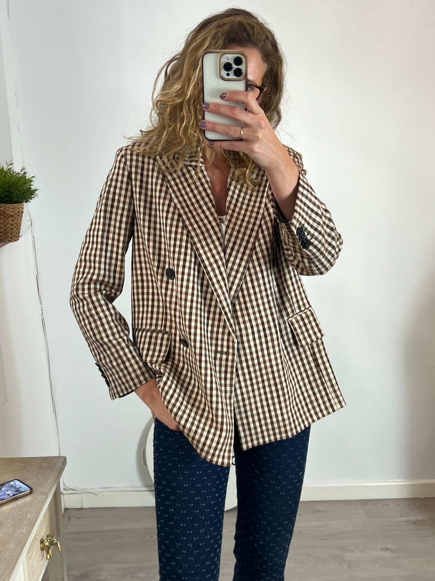 BELLEROSE. Blazer de cuadros oversized T.0(xs)