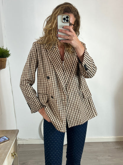 BELLEROSE. Blazer de cuadros oversized T.0(xs)