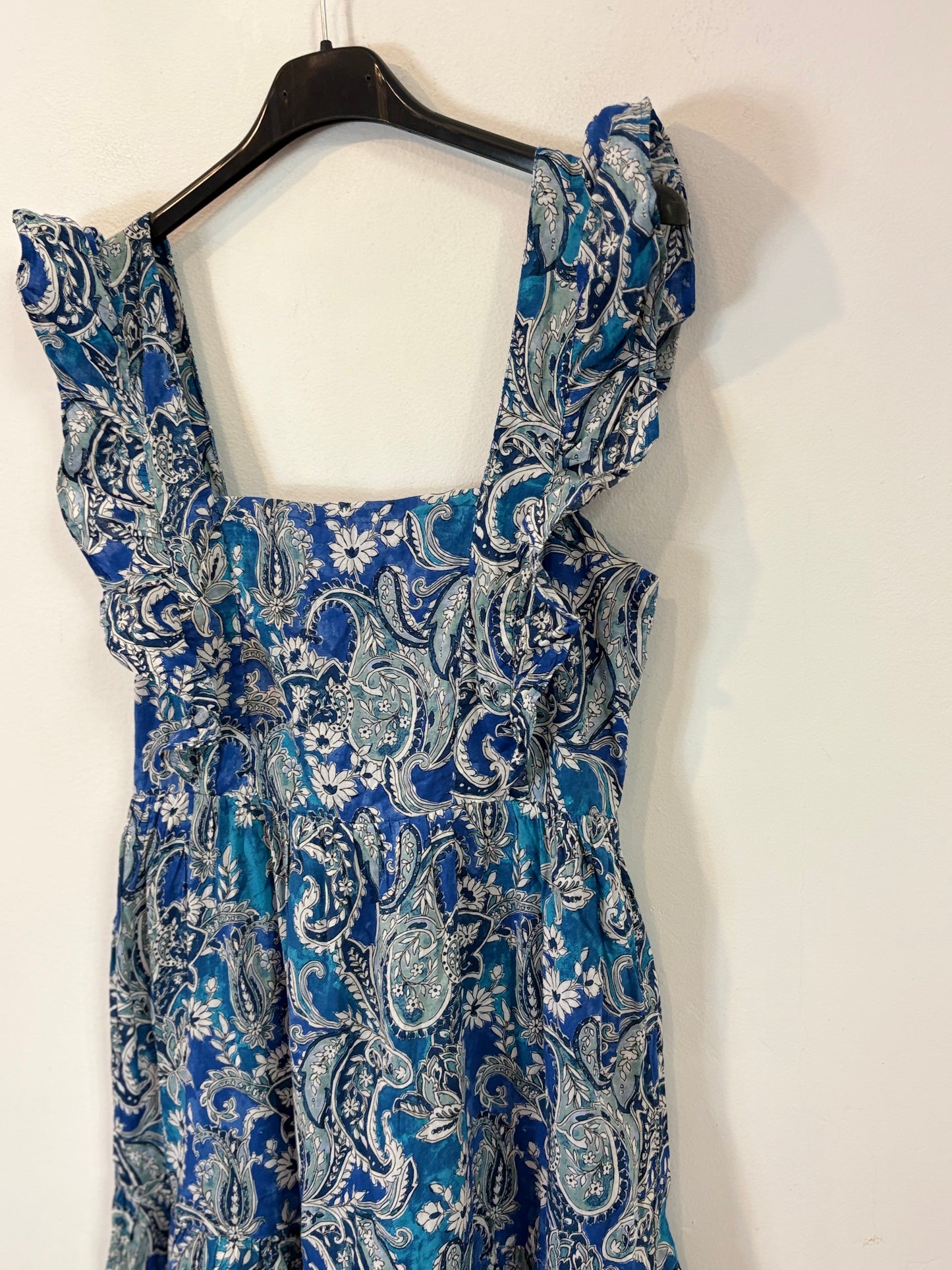 MANGO. Vestido con estampado azul