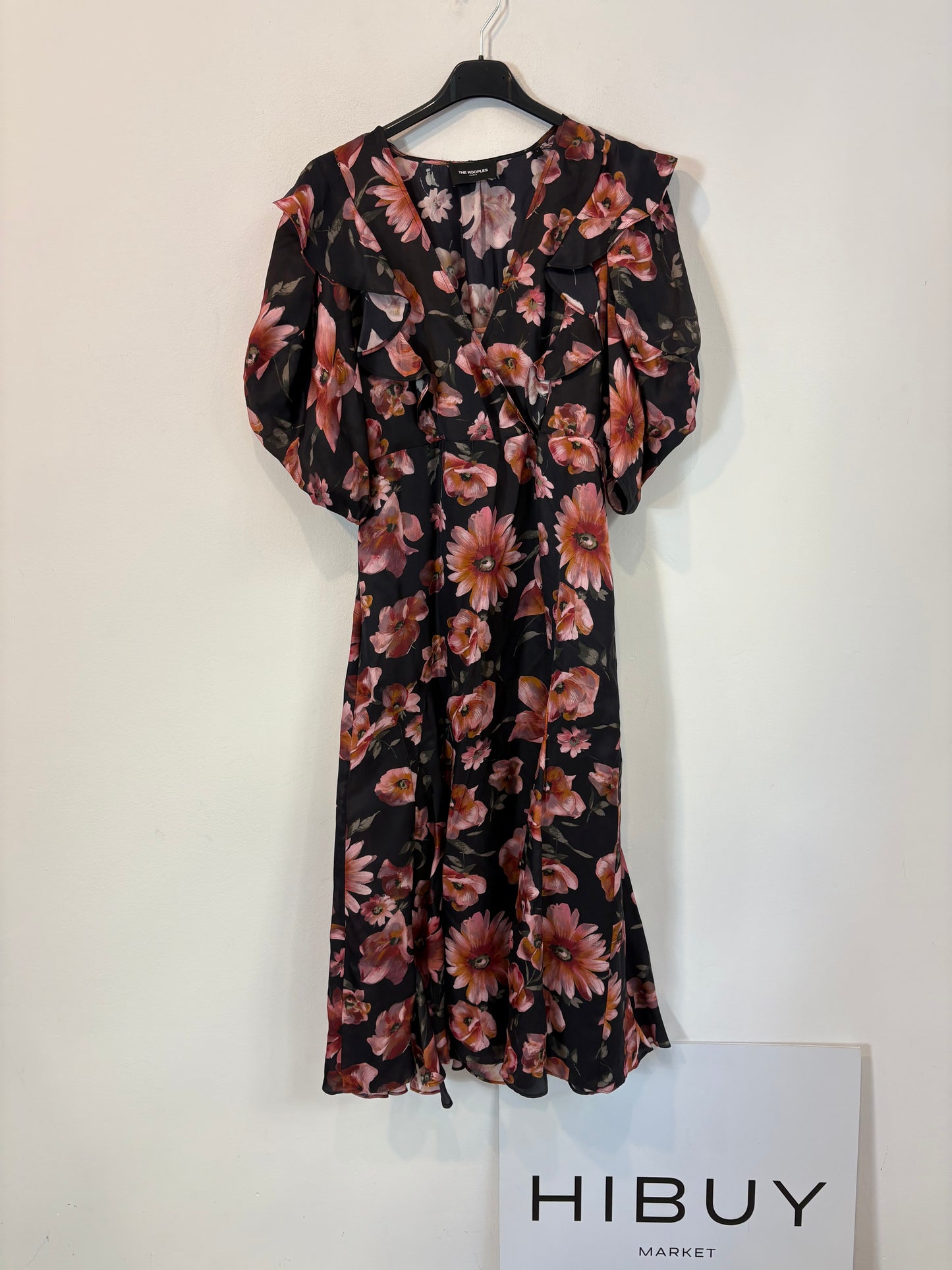 THE KOOPLES. Vestido largo flores con seda