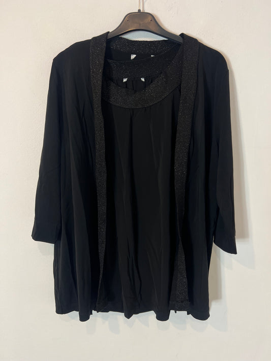 MARIA BELLENTANI. Conjunto top y chaqueta punto elástico. T M
