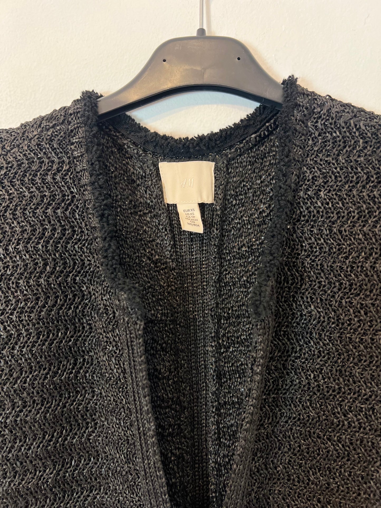 H&M. Vestido punto negro T.xs