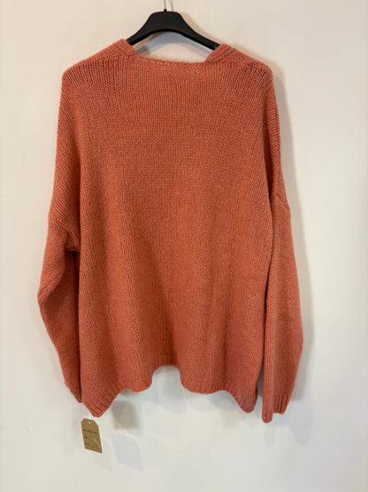 OTRAS. Chaqueta punto salmón. T S/M