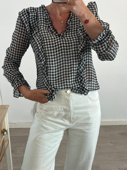 POLIN ET MOI. Ts gingham blouse