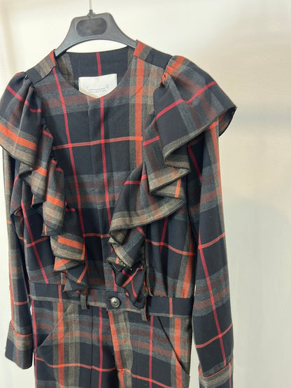 IQ. Blue plaid long jumpsuit Ts