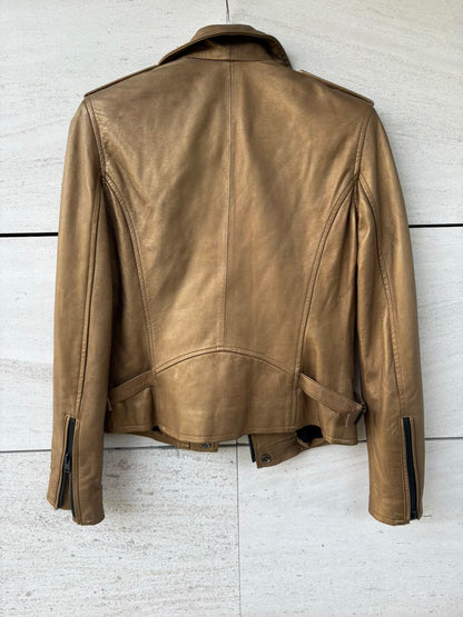 IRO. Cazadora piel ocre