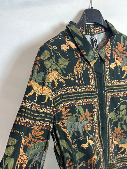 ZARA. Animal print blouse, size XL (m/l)