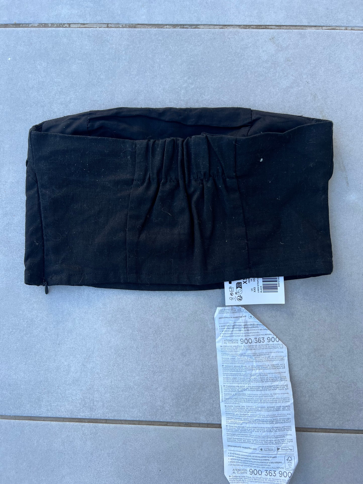 SCALPERS. Top negro lino y algodón