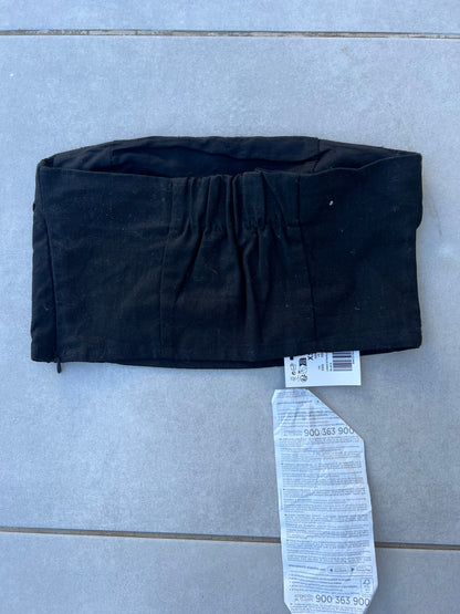 SCALPERS. Top negro lino y algodón