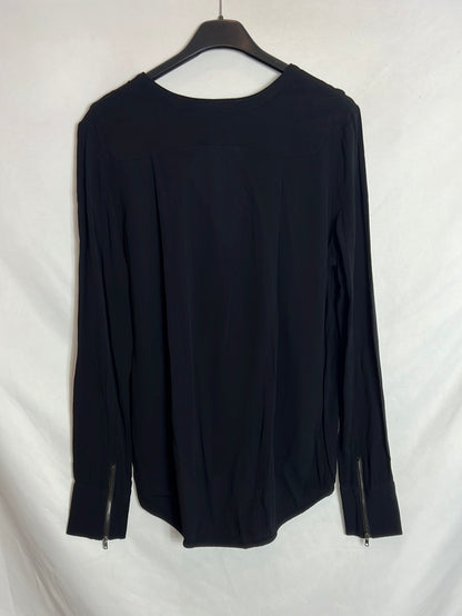 BA&SH. Blusa negro detalle puños . T 2(M)