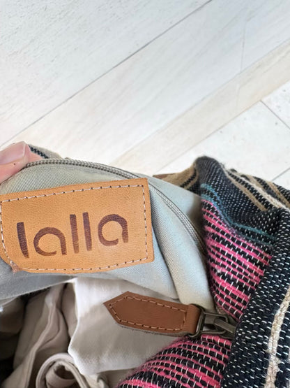 LALLA Marrakech. Bolsa de viaje tela asas en piel