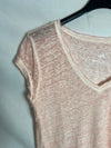 BELLA JONES. Camiseta rosa jaspeada Lino. T 2(S)