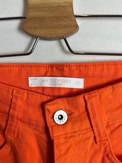MY PEEOPTOES. Orange wide-leg straight-leg pants. Size 32
