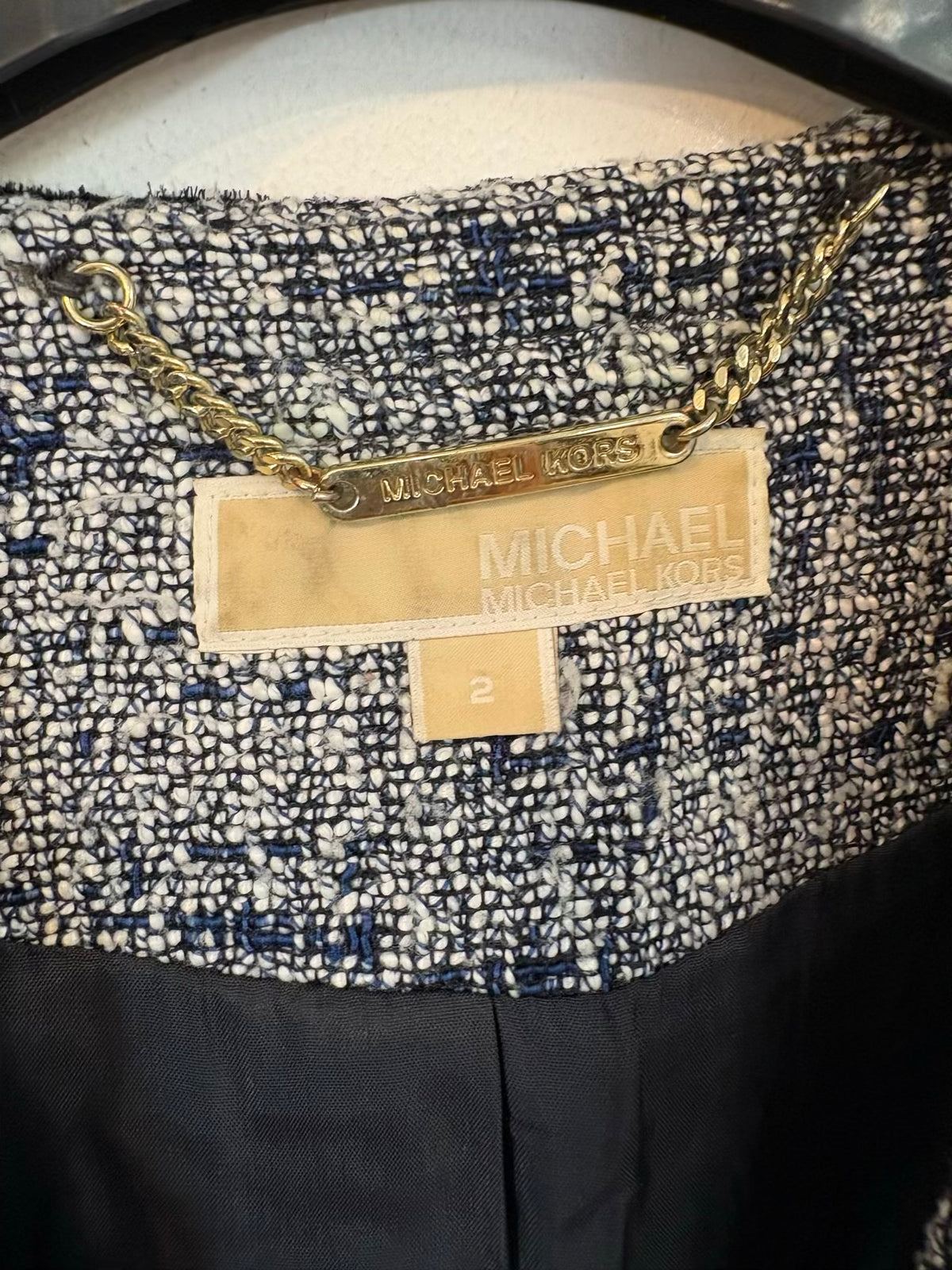 MICHAEL KORS. Chaqueta tweed tonso azules