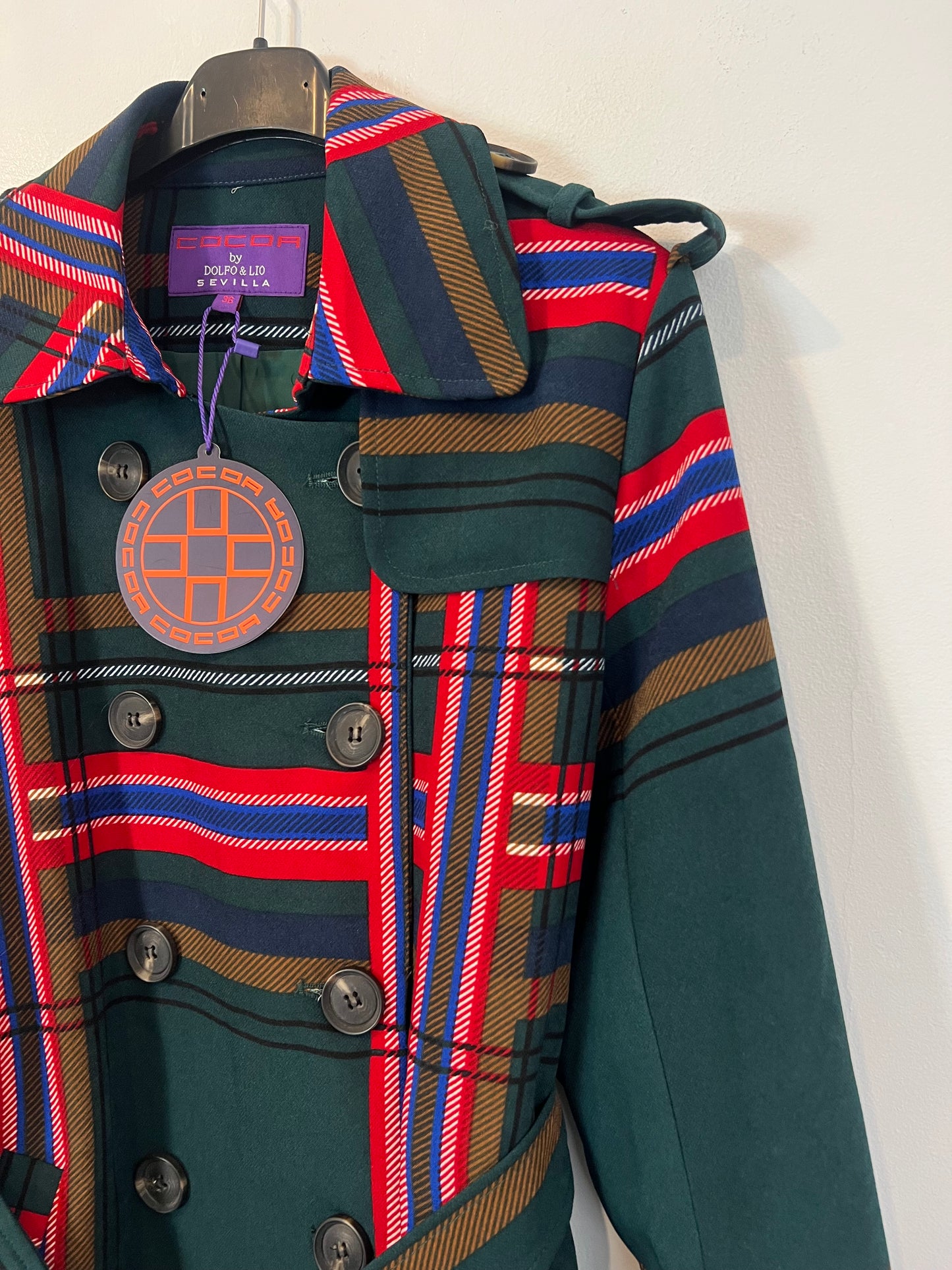 COCOA. Abrigo verde cuadros