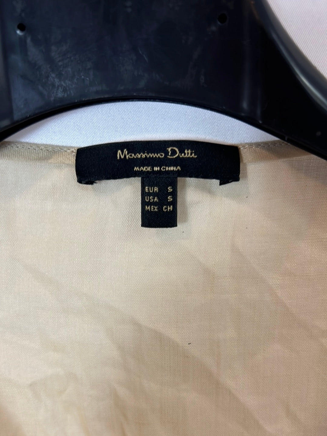 MASSIMO DUTTI. Blusa ramio beige lazada. T S