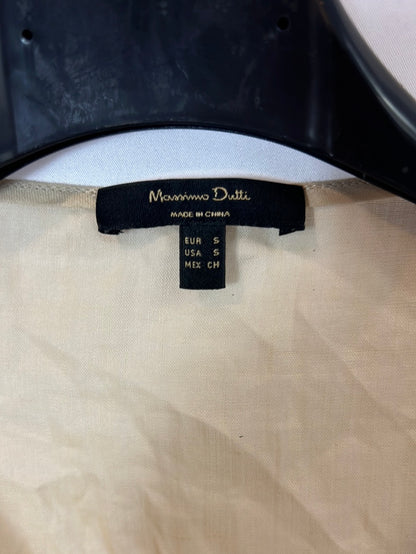 MASSIMO DUTTI. Blusa ramio beige lazada. T S