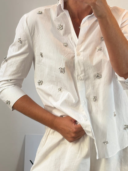 ZARA. White beaded shirt. TS