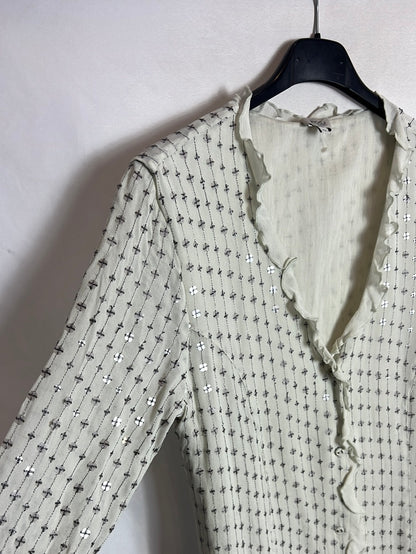 INTROPY. Buttoned chiffon and sequin dress. T 42