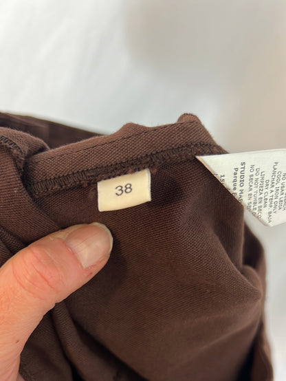 MASSCOB. Falda marrón abotonada T.38