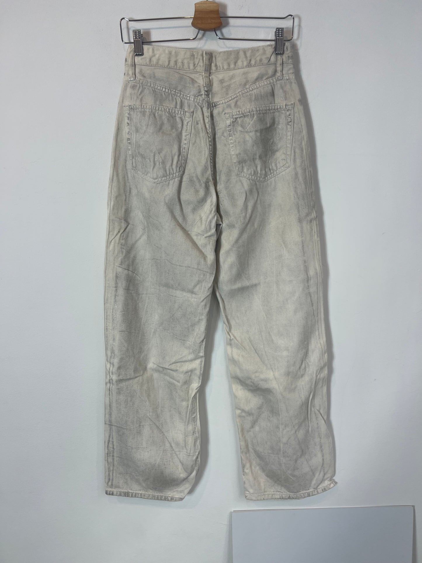 ZARA. Denim gris claro purpurina. T 36