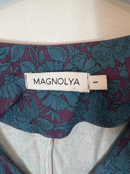 MAGNOLYA. Vestido largo fluido bicolor detalle mangas. T 1(S)