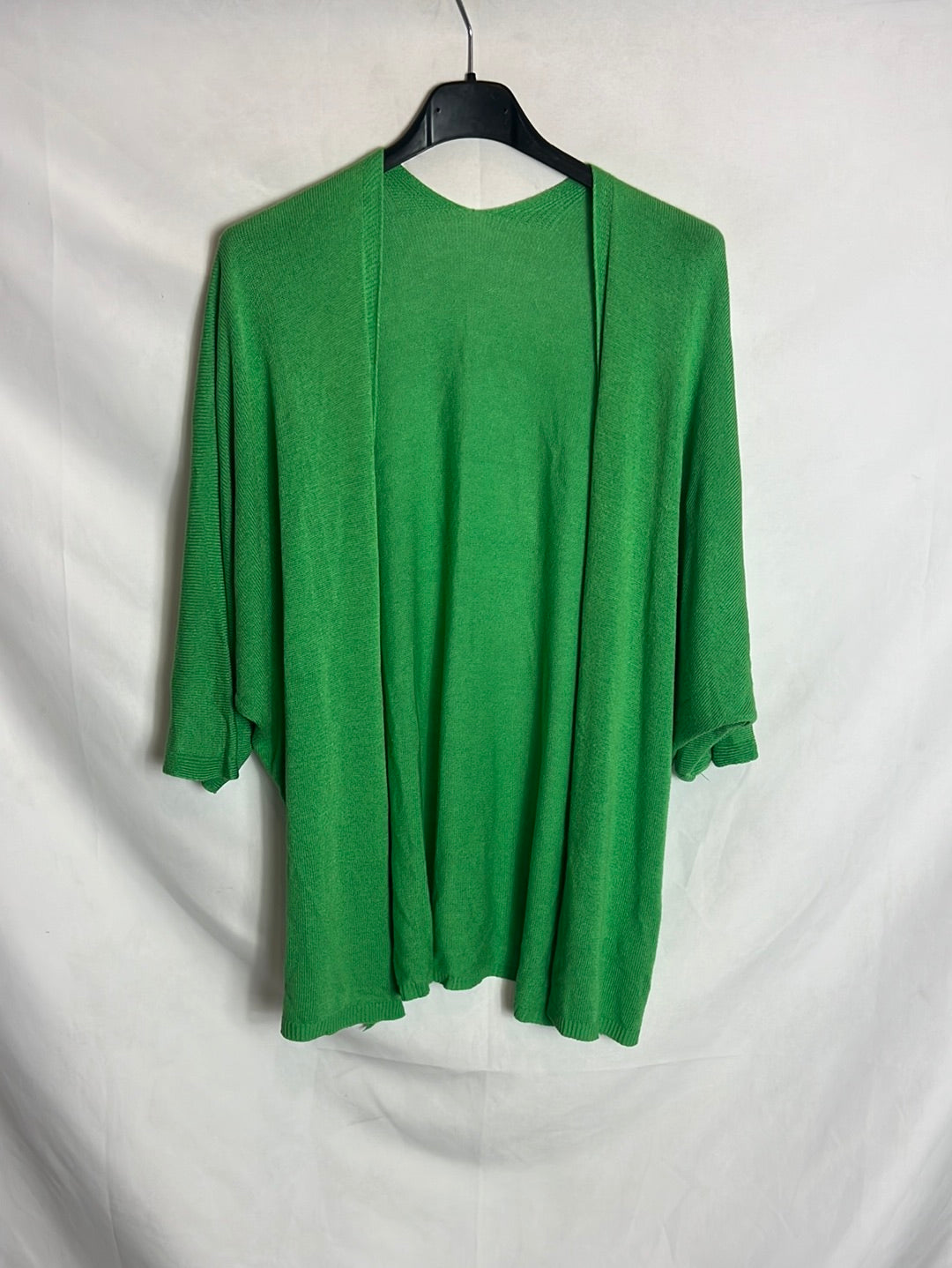 OTHERS. Green knit kimono. TS/M