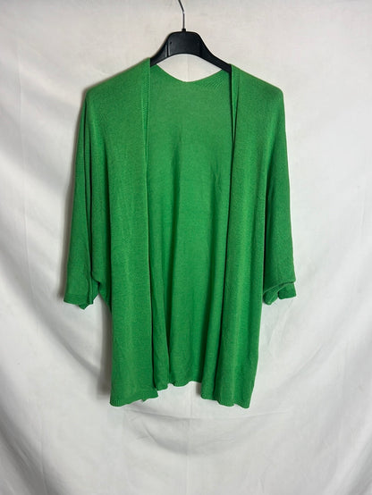 OTHERS. Green knit kimono. TS/M