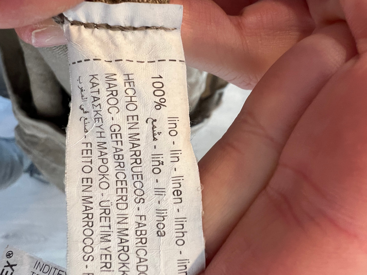 ZARA. Pantalón lino marrón. T XS (S/M)