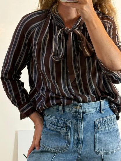 SEE U SOON. Blusa rayas con lazada