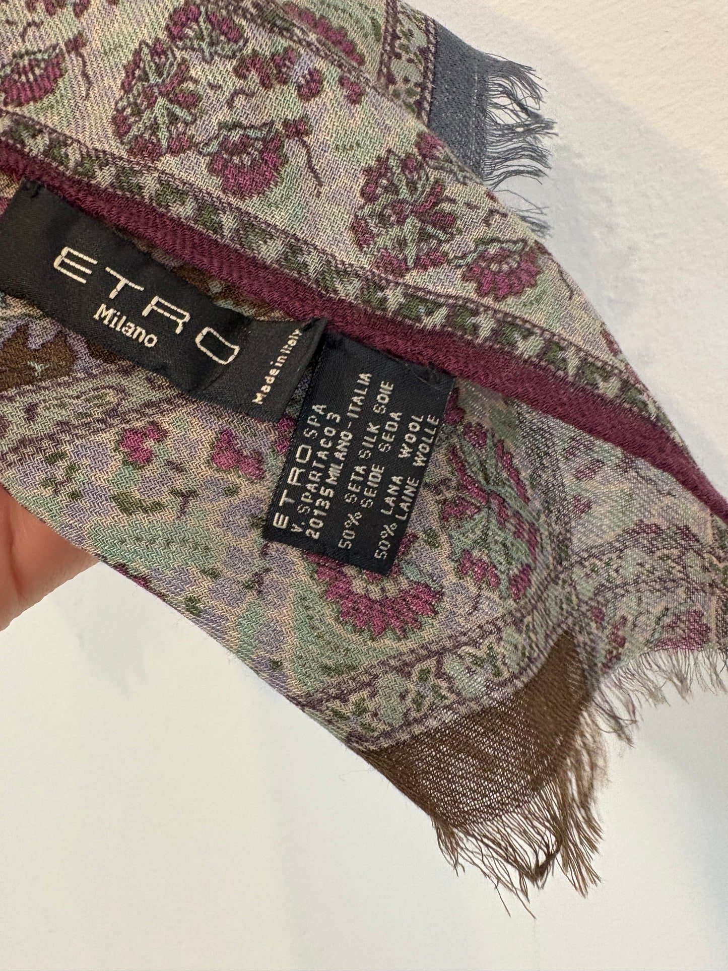 ETRO. Pañuelo estampado seda y lana