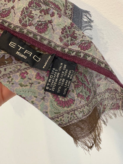 ETRO. Pañuelo estampado seda y lana