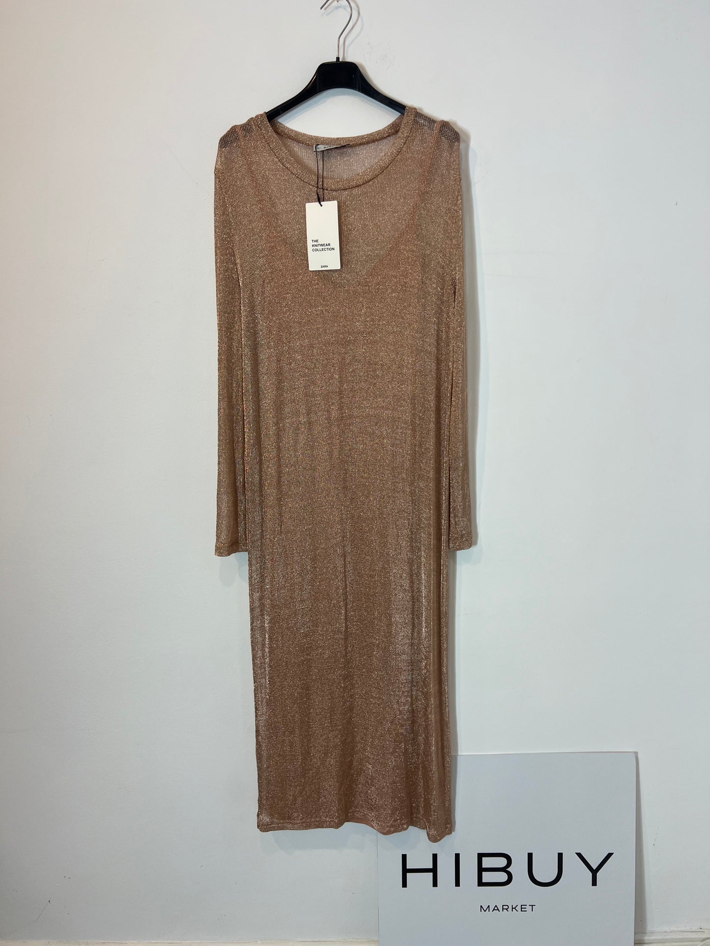 ZARA. Vestido textura brillo. T S