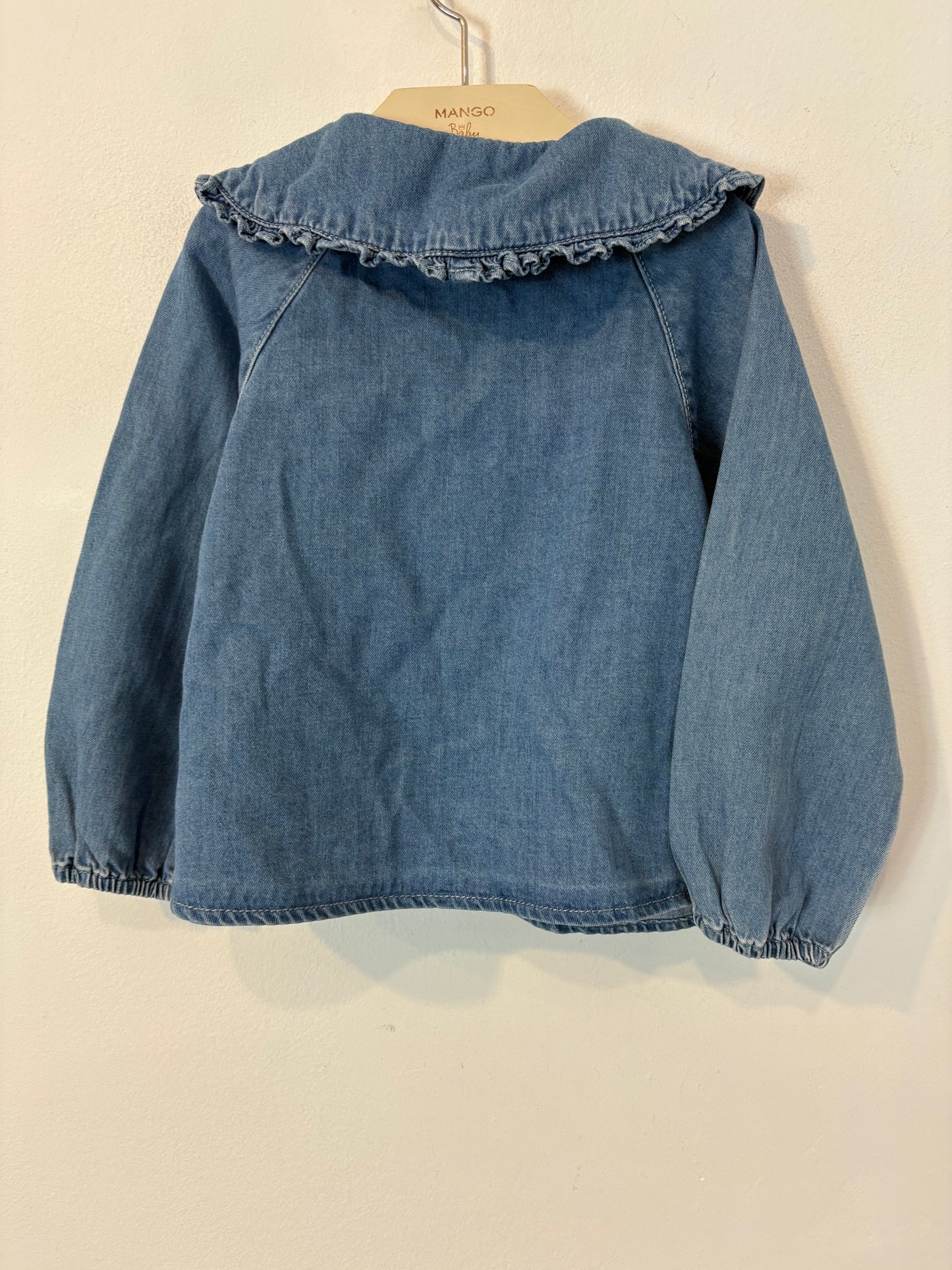 ZARA. Camisa denim cuellos. T 18-24 meses