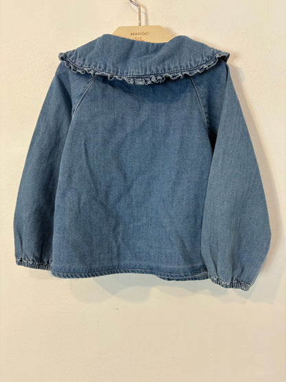 ZARA. Camisa denim cuellos. T 18-24 meses